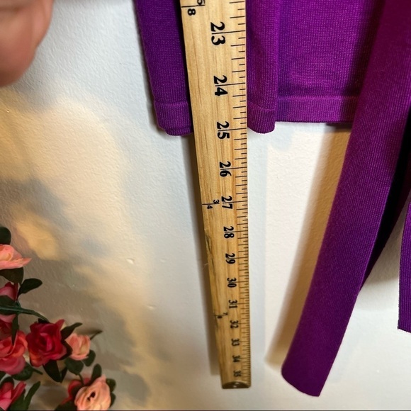 🌹Emme Marella Purple Scoopneck Sweater Womens XS Tie Up Back Work Office WFH - Picture 7 of 8